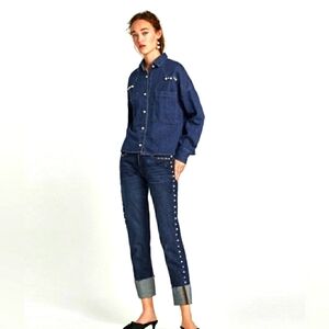 ZARA Cigarette pearls jeans  Sz 4